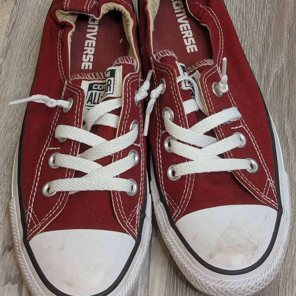 Converse Red Canvas Low-Top Sneakers